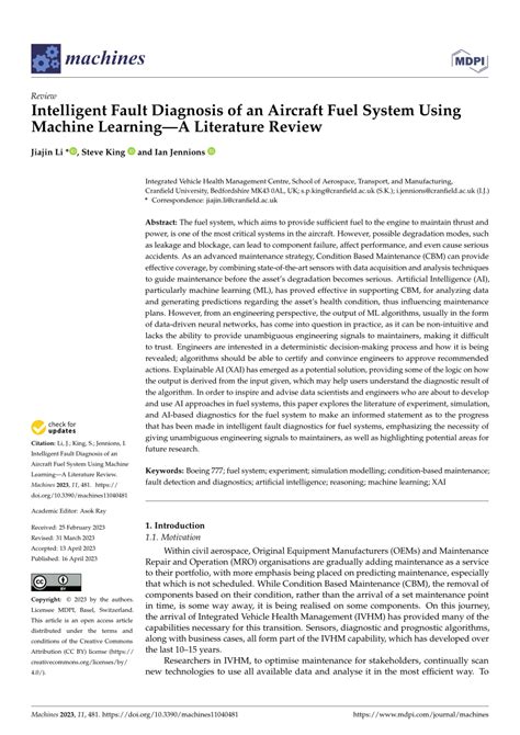 Intelligent Fault Diagnosis of an Aircraft Fuel System Using .